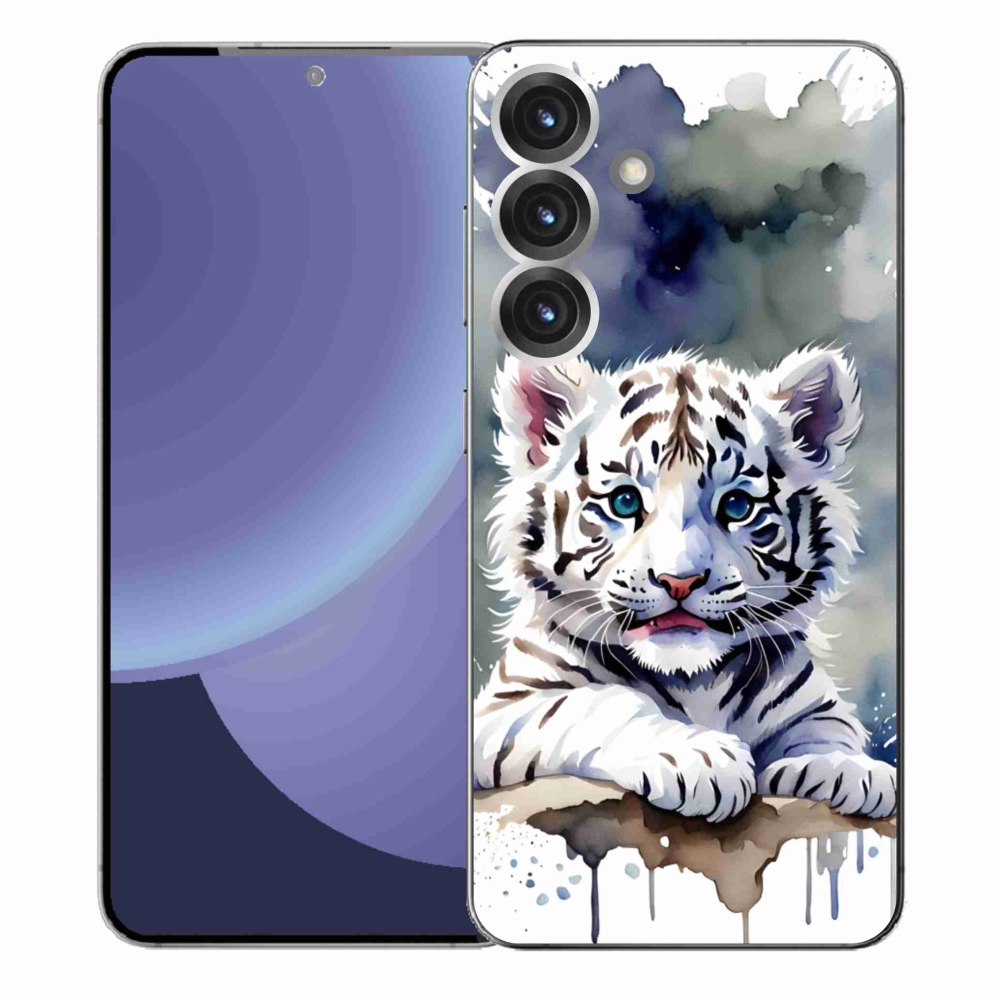 Gél védőhuzat mmCase Samsung Galaxy S25+ - fehér tigriskölyökhöz