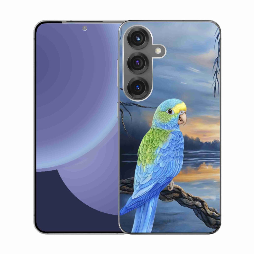 Zselés borítás mmCase Samsung Galaxy S25 készülékhez - kék papagáj