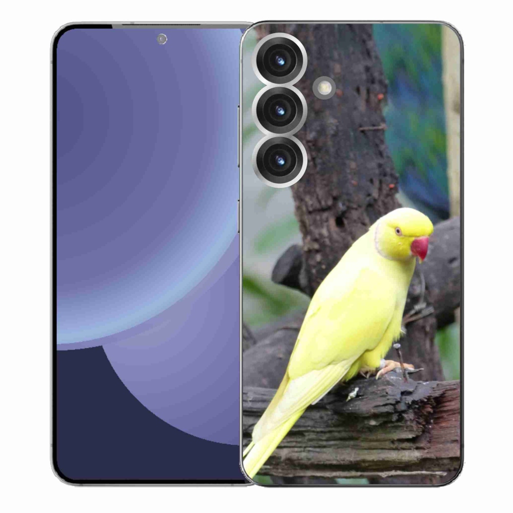 Zselés borítás mmCase Samsung Galaxy S25+ készülékhez - papagáj alexander sárga