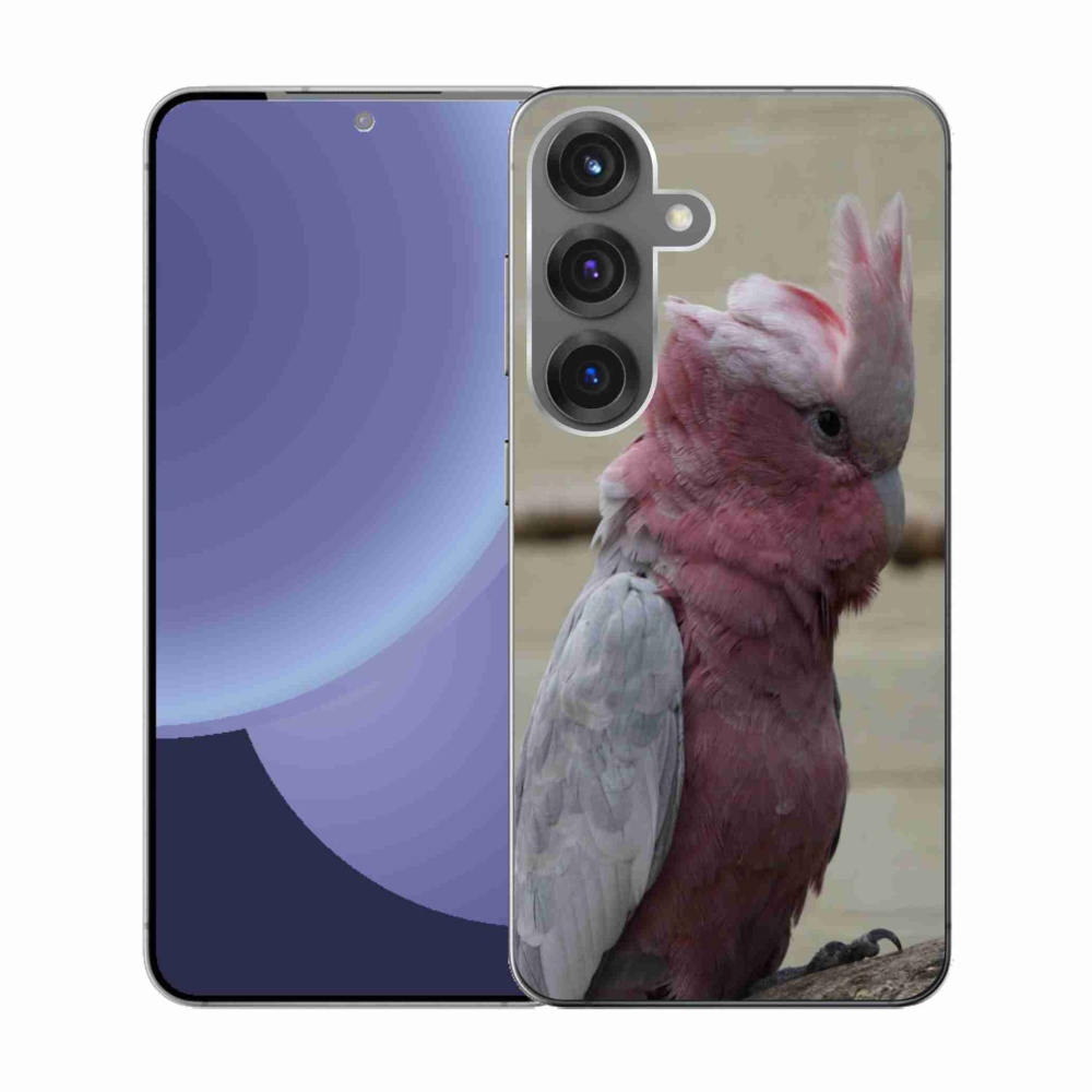 Zselés borítás mmCase Samsung Galaxy S25 készülékhez - papagáj kakadu rózsaszínű