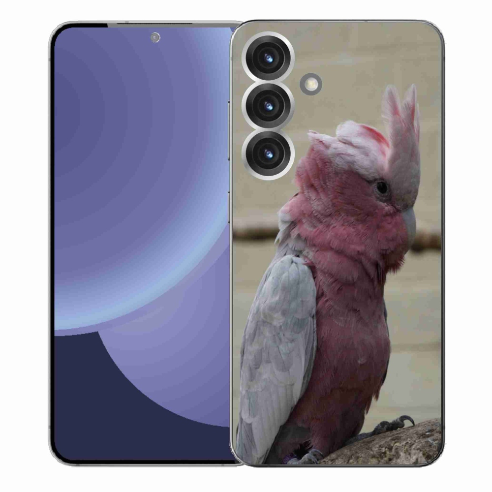 Zselés borítás mmCase Samsung Galaxy S25+ készülékhez - papagáj kakadu rózsaszínű