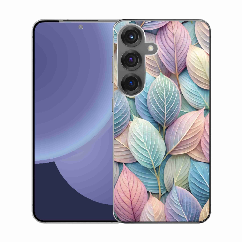 Zselés borító mmCase Samsung Galaxy S25 készülékhez - pasztell levelek