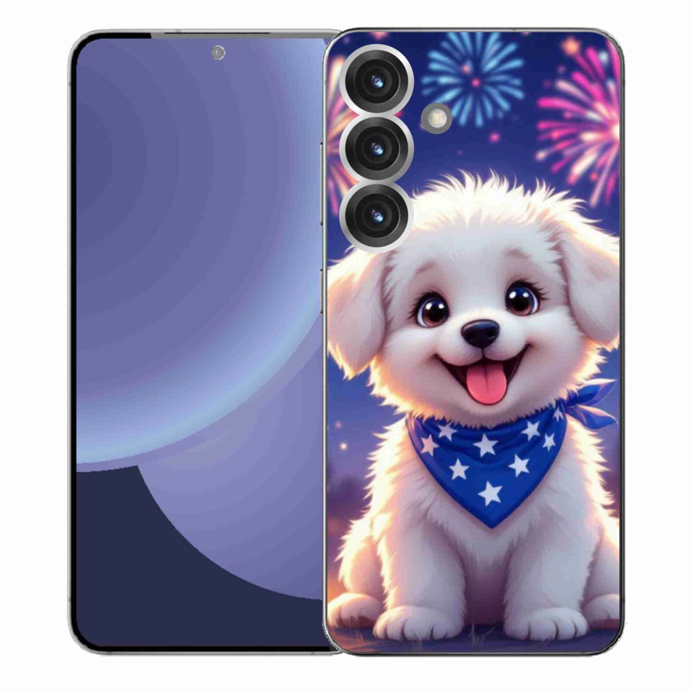 Gél borítás mmCase Samsung Galaxy S25+ készülékhez - ünnepi kiskutya