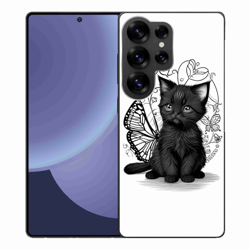 Gél védőhuzat mmCase Samsung Galaxy S25 Ultra készülékhez - fekete cica