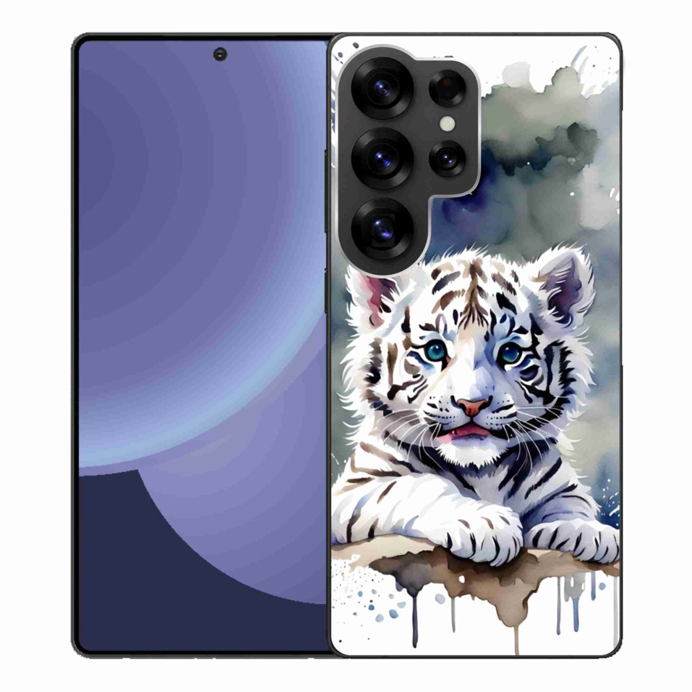 Zselés borítás mmCase Samsung Galaxy S25 Ultra - fehér tigriskölyökhöz