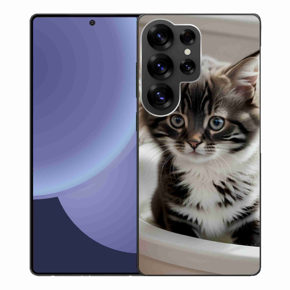 Gél borítás mmCase Samsung Galaxy S25 Ultra készülékhez - kíváncsi cica