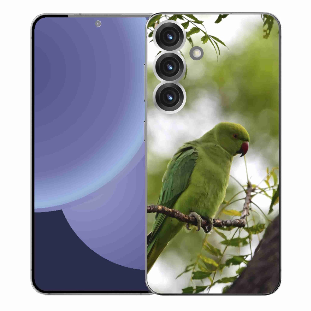 Zselés borítás mmCase Samsung Galaxy S25+ - zöld papagájhoz