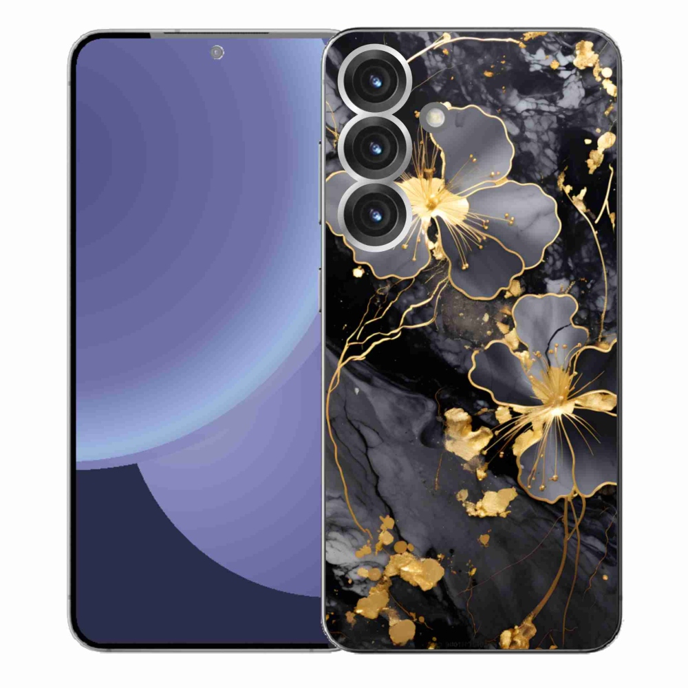 Gél védőhuzat mmCase Samsung Galaxy S25+ - arany virágok