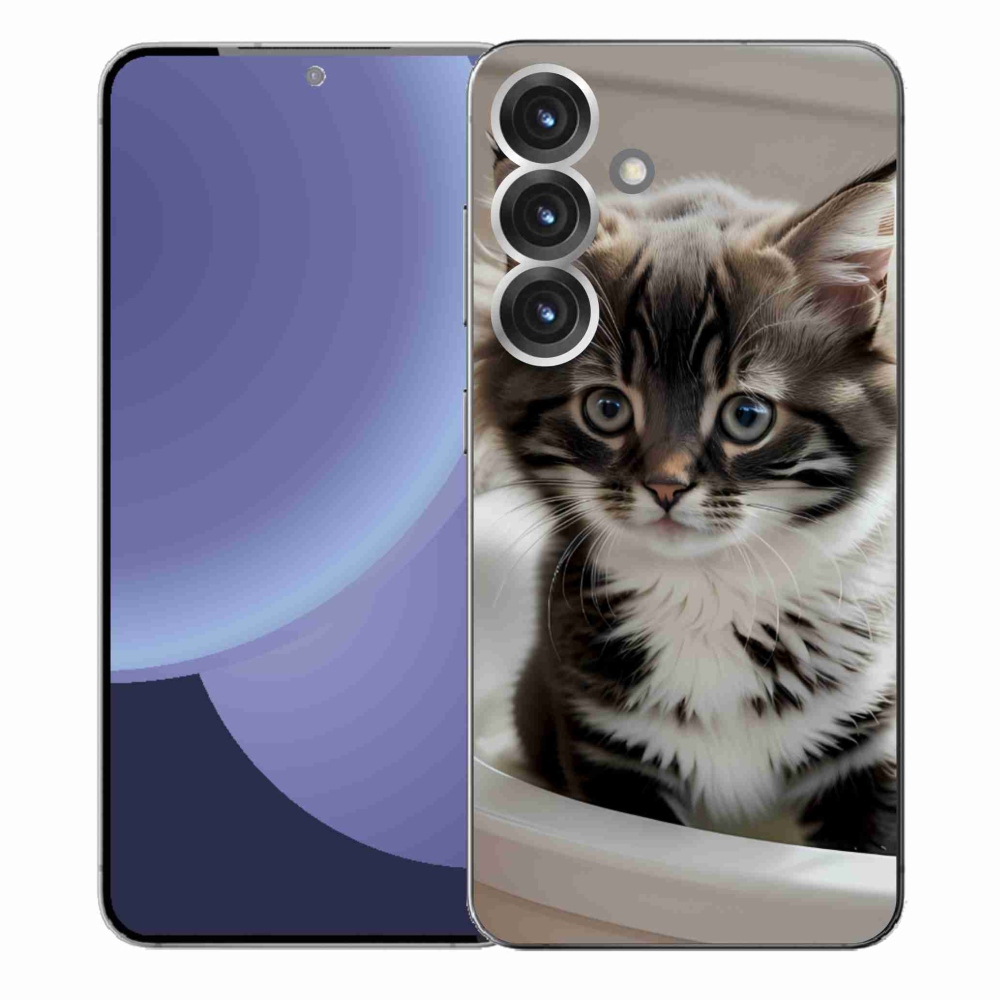 Gél védőhuzat mmCase Samsung Galaxy S25+ készülékhez - kíváncsi cica