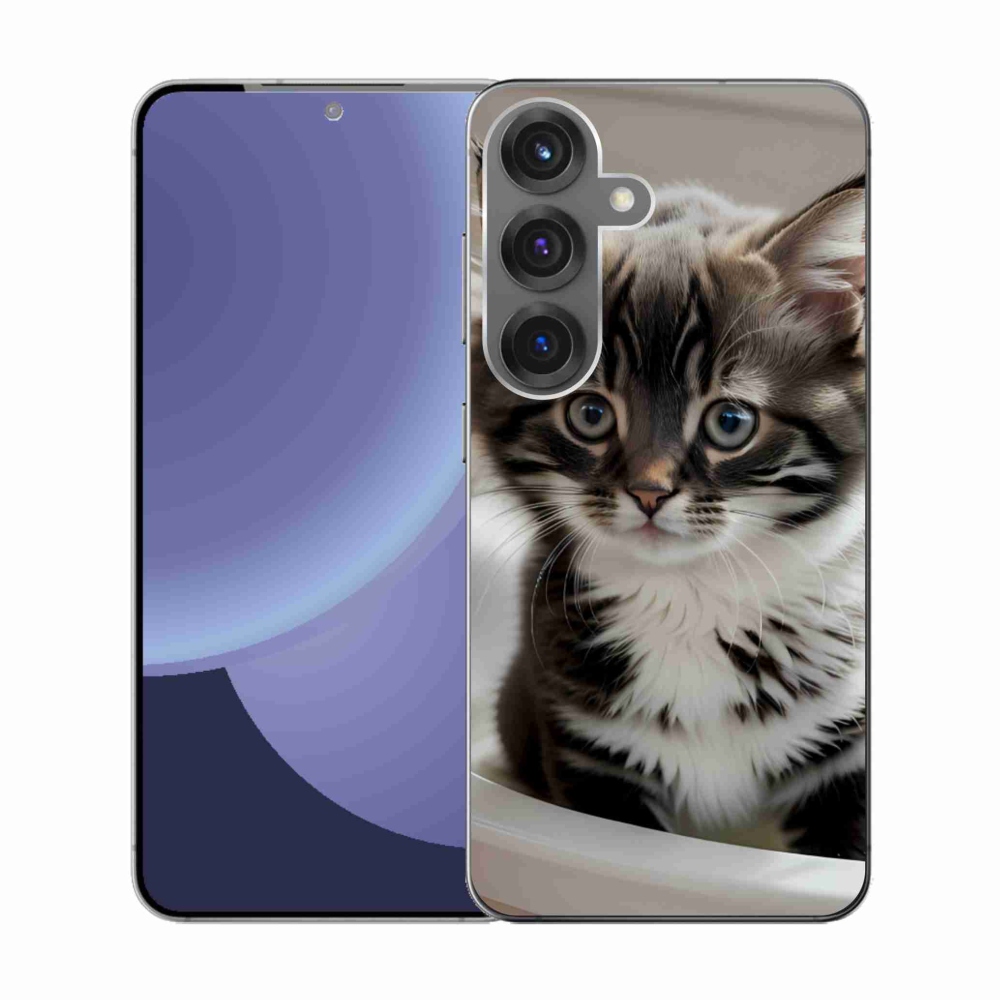 Gél borítás mmCase Samsung Galaxy S25 készülékhez - kíváncsi cica