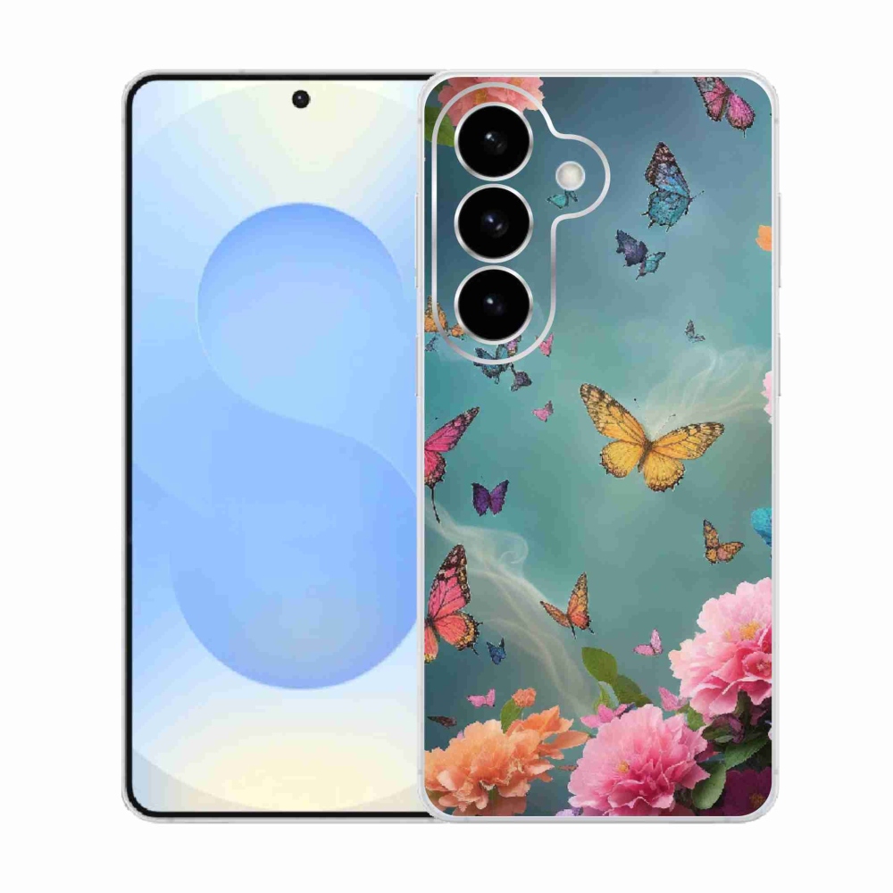 Gél borítás mmCase Samsung Galaxy S26 készülékhez - színes virágok és pillangók