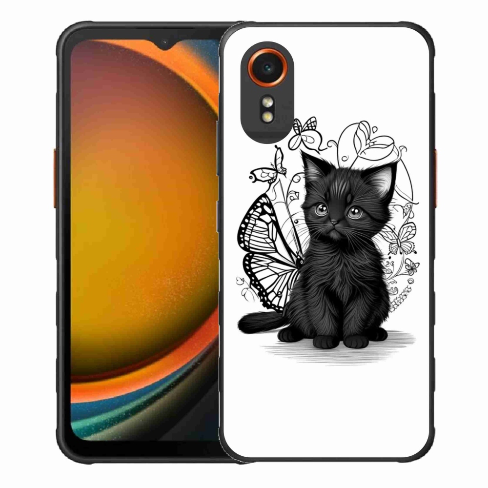 Gél borítás mmCase Samsung Galaxy Xcover 7 készülékhez - fekete cica