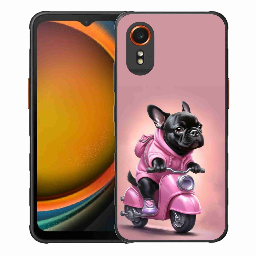Gél borítás mmCase Samsung Galaxy Xcover 7 készülékhez - Francia bulldog egy robogón
