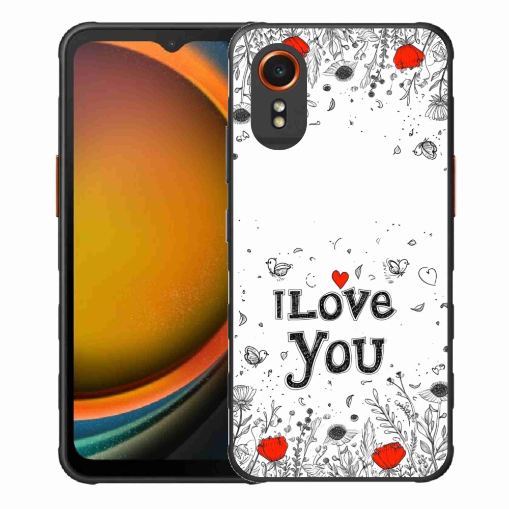 Gél borítás mmCase Samsung Galaxy Xcover 7 - I love you fehér háttérrel