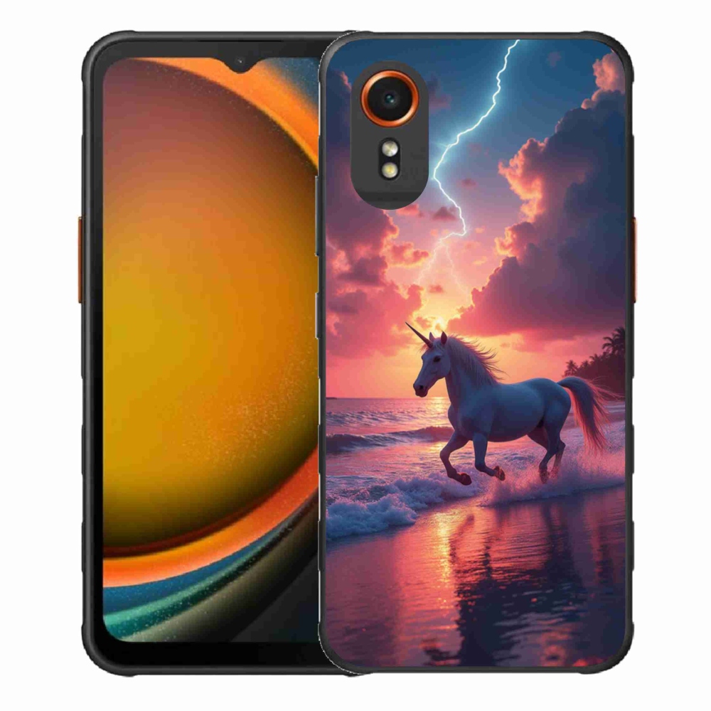 Gél borítás mmCase Samsung Galaxy Xcover 7 készülékhez - egyszarvú a tengerparton