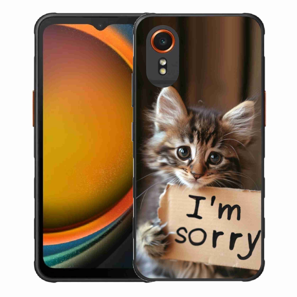 Gél borítás mmCase Samsung Galaxy Xcover 7 készülékhez - macska bocsánatkérés