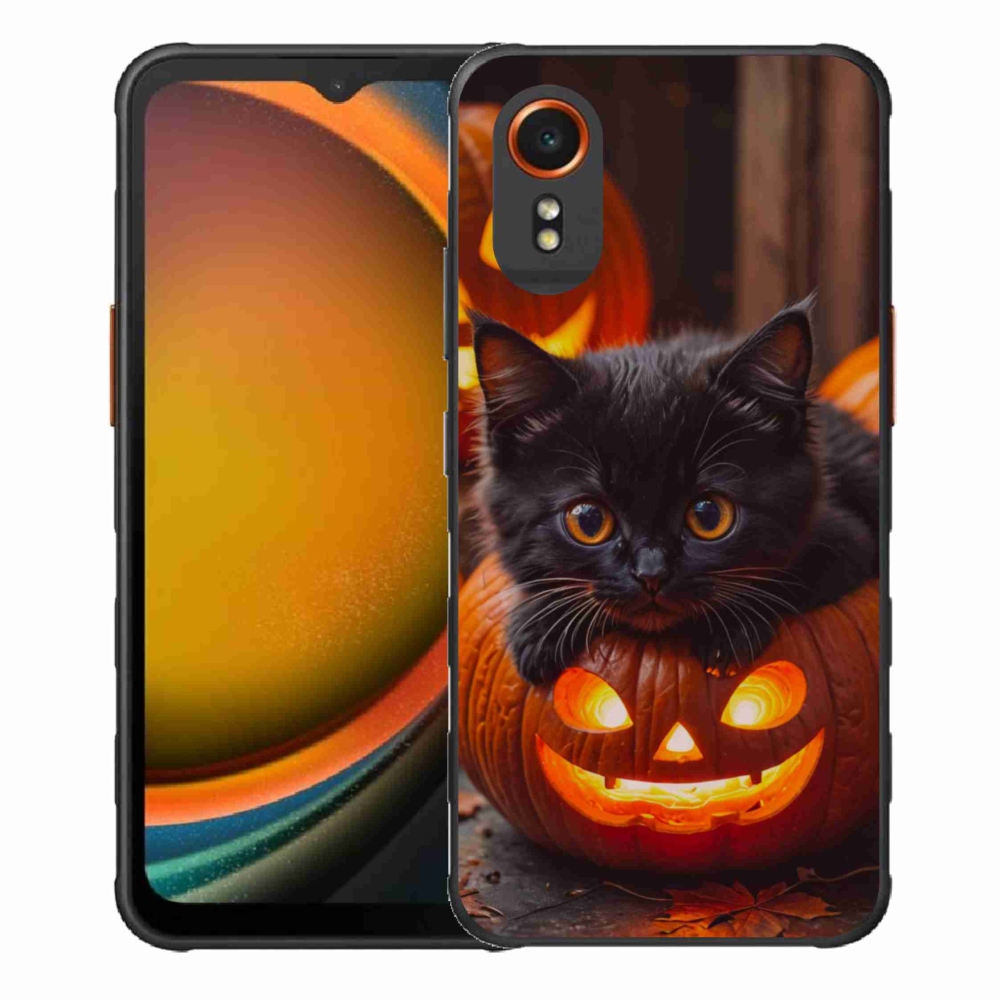 Gél borítás mmCase Samsung Galaxy Xcover 7 készülékhez - cica és sütőtök