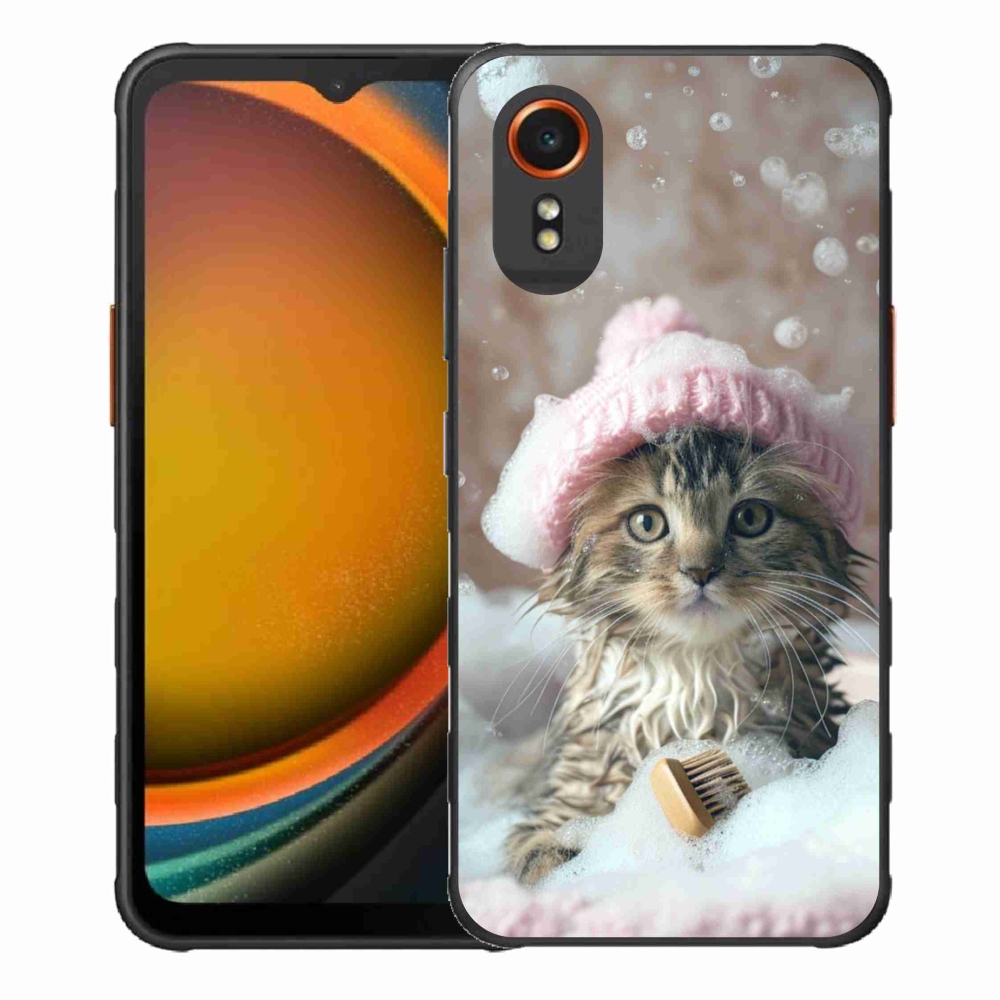 Gél borítás mmCase Samsung Galaxy Xcover 7 készülékhez - cica és fürdés