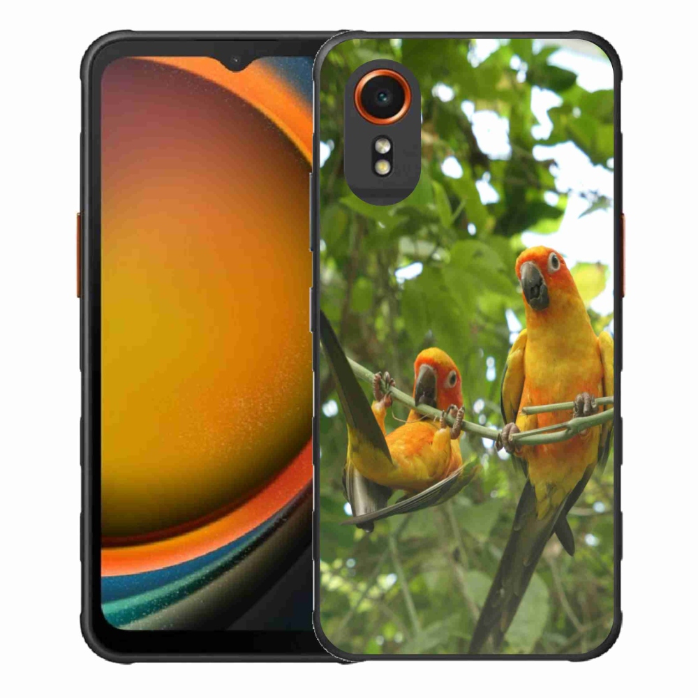 Gél borítás mmCase Samsung Galaxy Xcover 7 készülékhez - papagájok aratingy