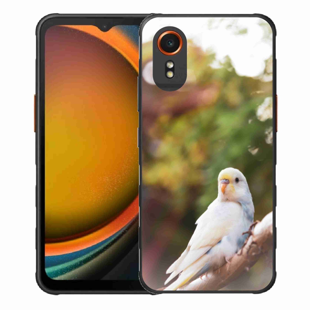 Zselés borítás mmCase Samsung Galaxy Xcover 7 - papagáj andulka fehér