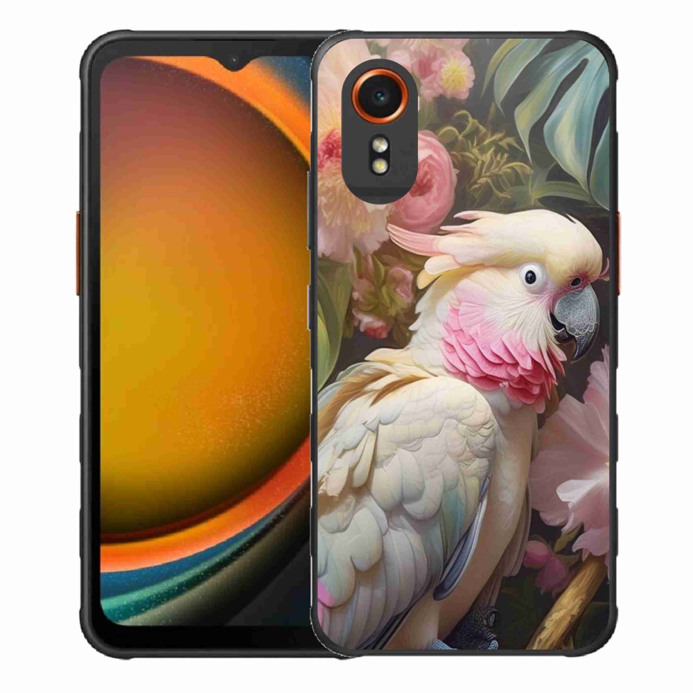 Gél borítás mmCase Samsung Galaxy Xcover 7 készülékhez - papagáj kakadu rózsaszín 2