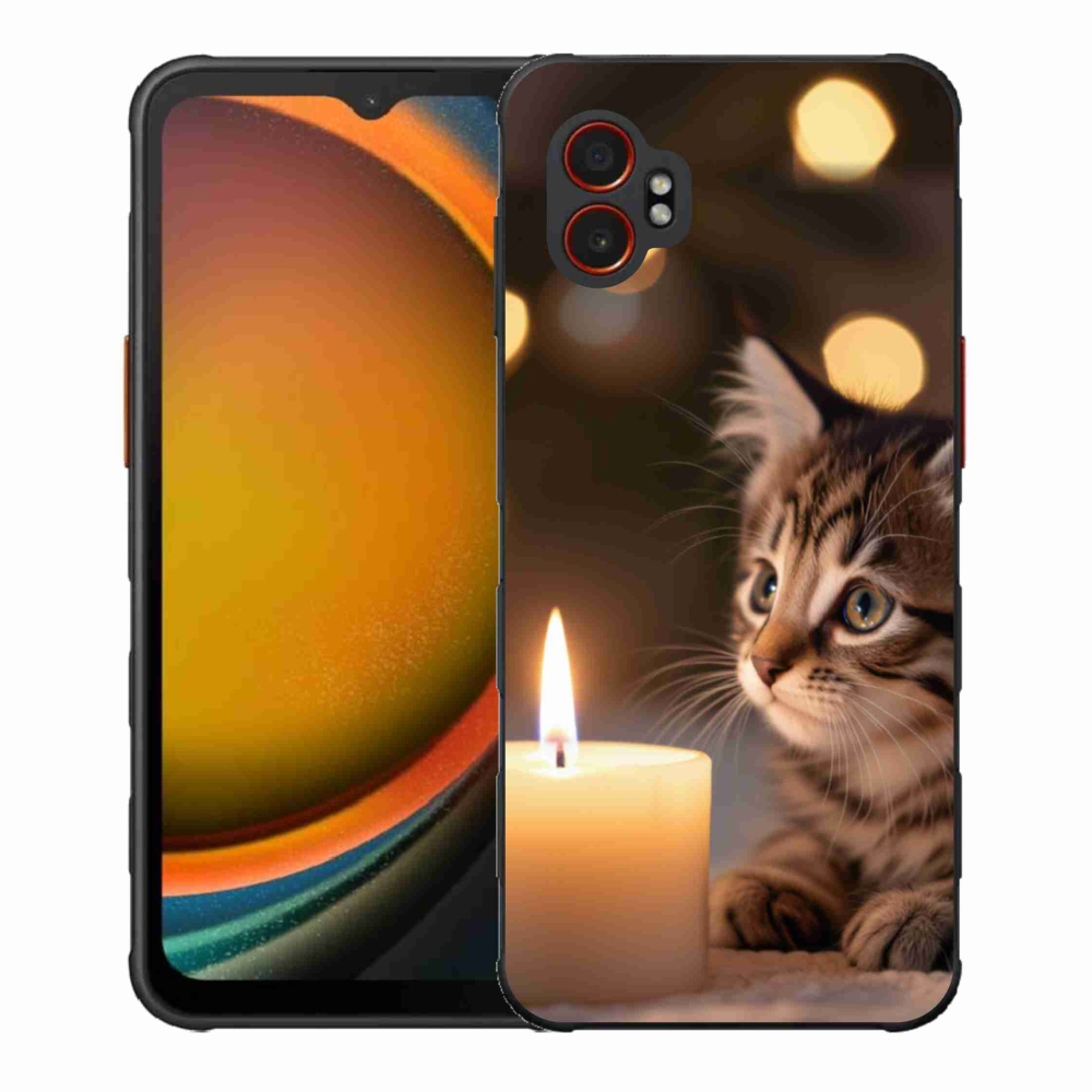 Gél borítás mmCase Samsung Galaxy Xcover 7 Pro készülékhez - cica és gyertya