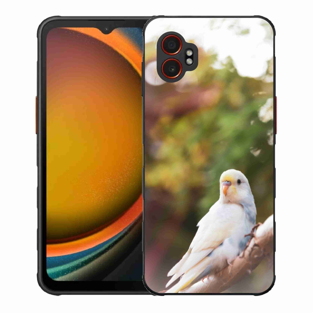 Zselés borítás mmCase Samsung Galaxy Xcover 7 Pro - papagáj andulka fehér