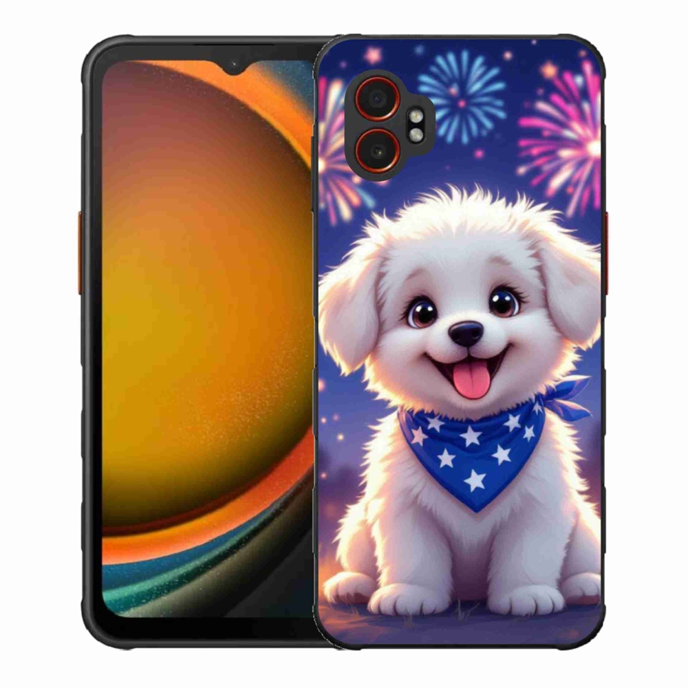 Gél borítás mmCase Samsung Galaxy Xcover 7 Pro - ünnepi kölyökkutyakölyökhöz