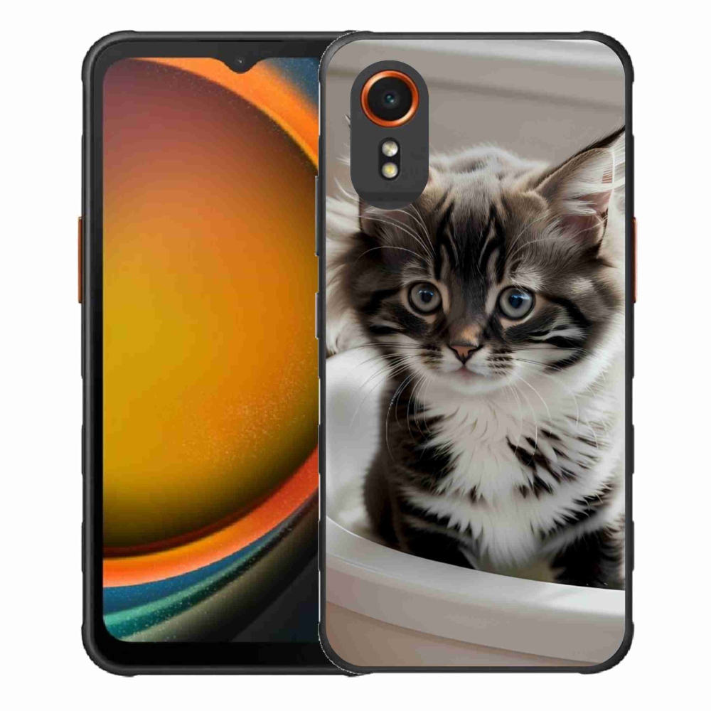 Gél borítás mmCase Samsung Galaxy Xcover 7 készülékhez - kíváncsi cica