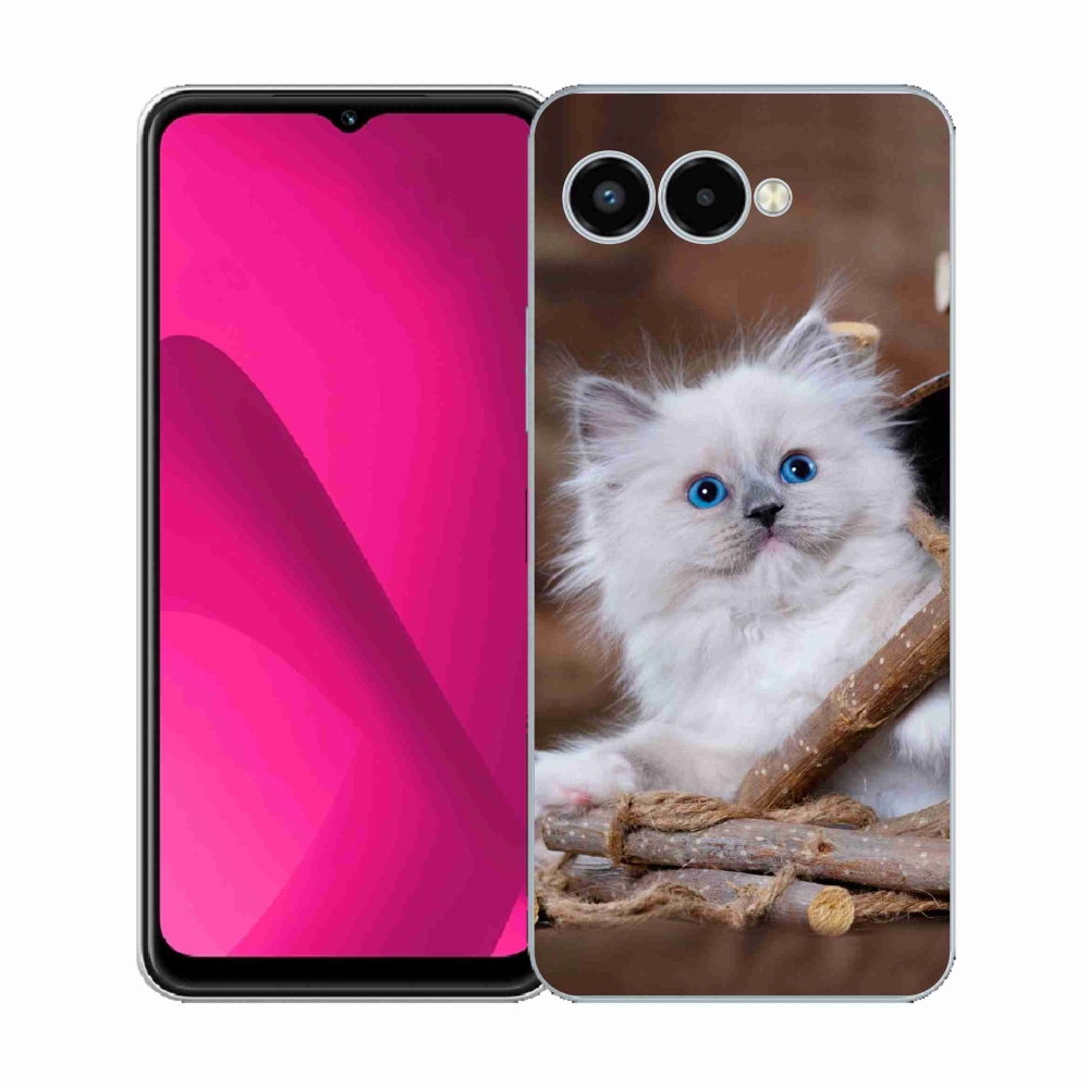 Zselés borítás mmCase a T-Mobile T Phone 3 készülékhez - fehér cica