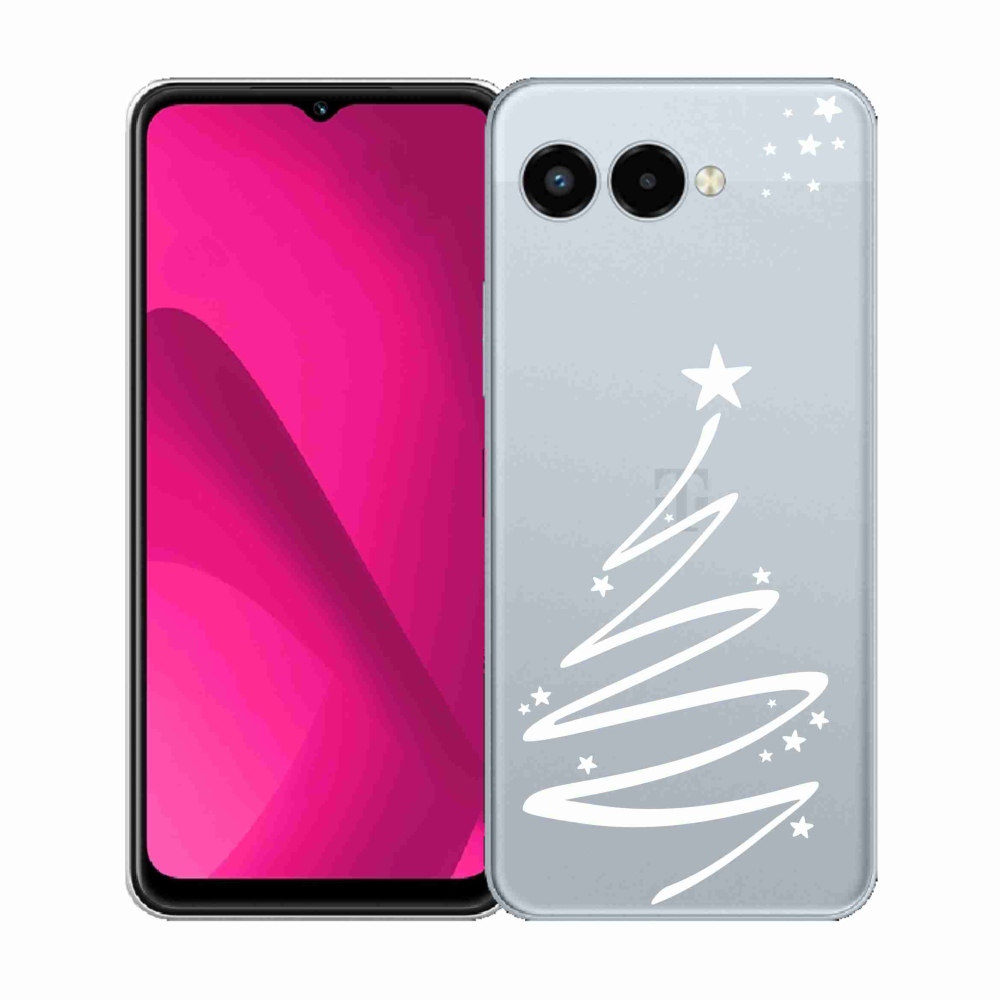 Zselés borító mmCase a T-Mobile T Phone 3 készülékhez - fehér fa átlátszó háttéren