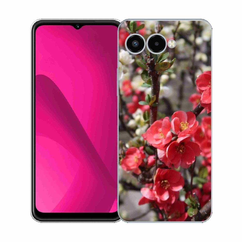 Zselés borítás mmCase a T-Mobile T Phone 3 készülékhez - piros virágok