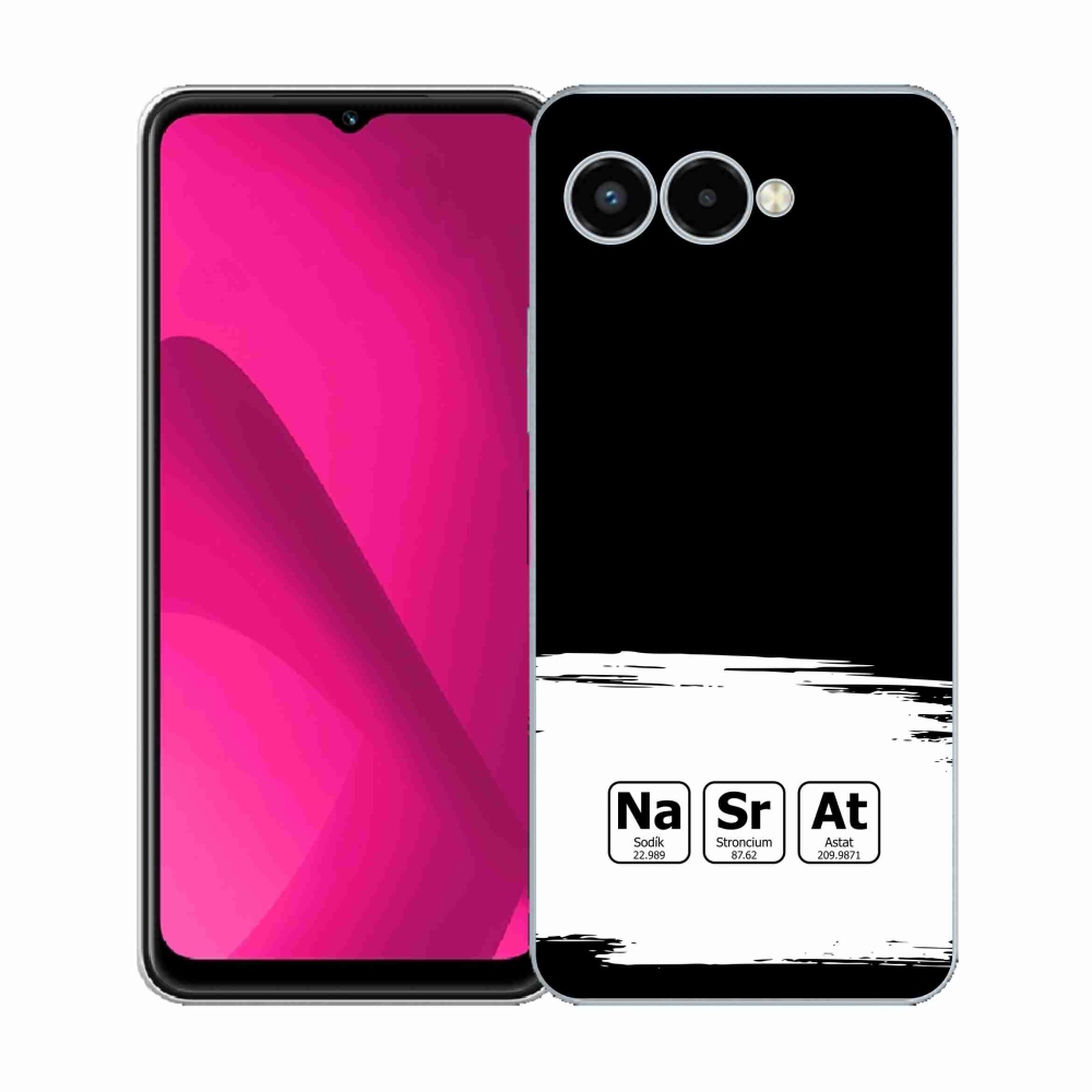 Gél borító mmCase a T-Mobile T Phone 3 készülékhez - kémiai elemek fehér és fekete háttérrel