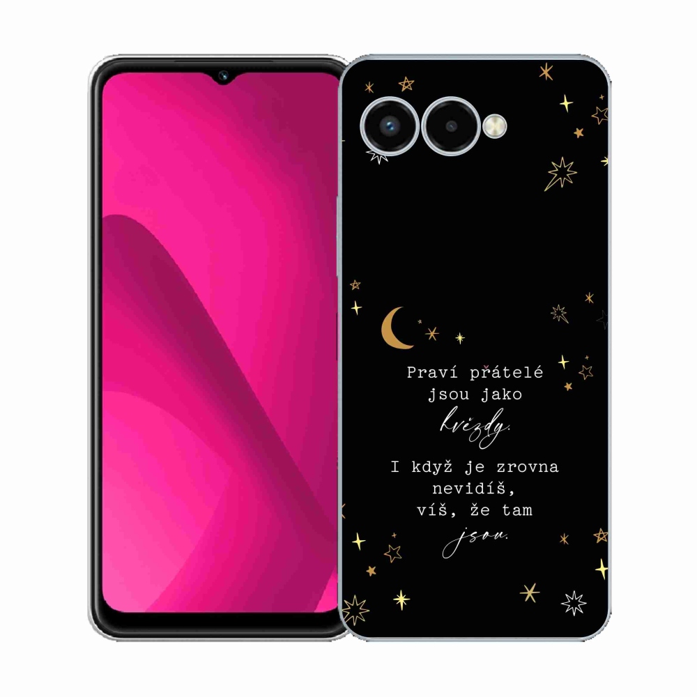 Gél borító mmCase a T-Mobile T Phone 3 - idézet 6 fekete háttérhez