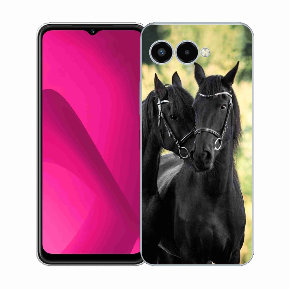 Zselés borítás mmCase a T-Mobile T Phone 3 készülékhez - két fekete ló