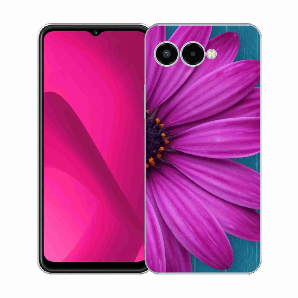 Zselés borító mmCase a T-Mobile T Phone 3 készülékhez - lila margaréta