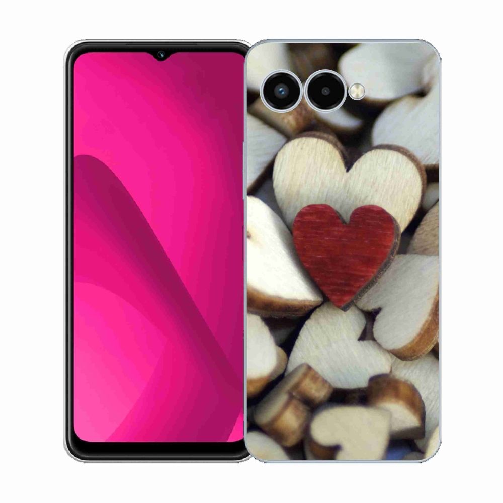 Zselés borítás mmCase a T-Mobile T Phone 3 készülékhez - gravírozott piros szív
