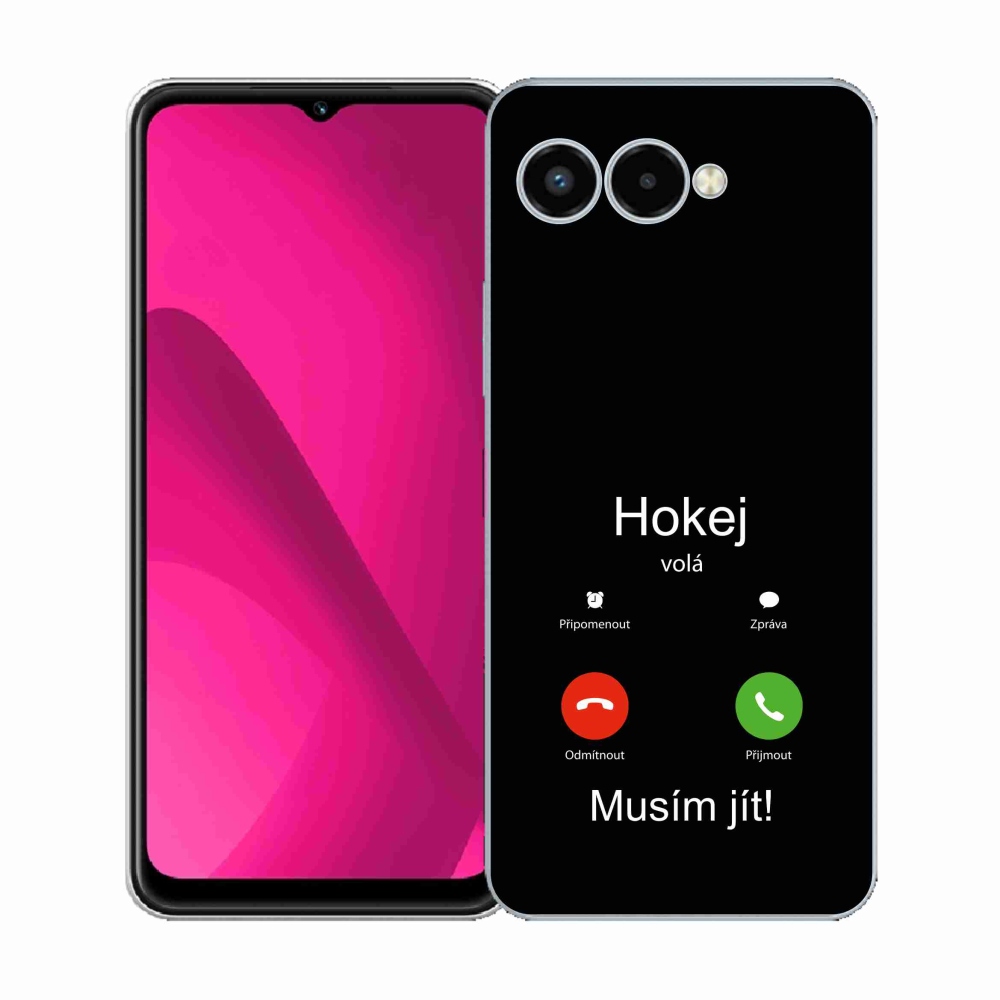 Zselés borítás mmCase a T-Mobile T Phone 3 készülékhez - hokihívások fekete háttérrel