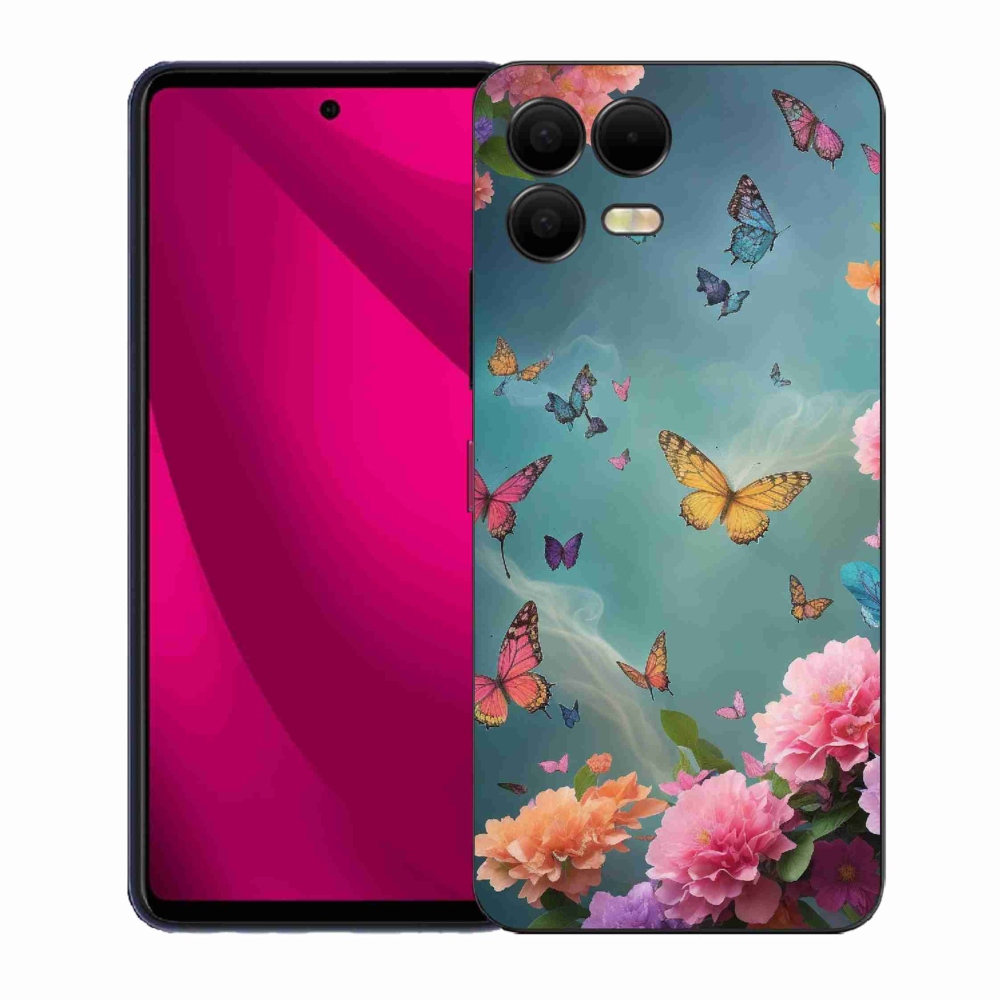 Zselés borítás mmCase a T-Mobile T Phone 3 Pro készülékhez - színes virágok és pillangók