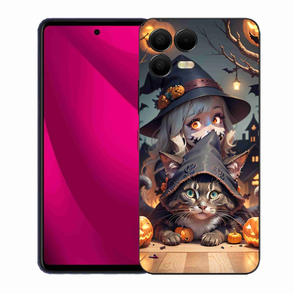 Zselés borítás mmCase a T-Mobile T Phone 3 Pro készülékhez - boszorkány macskával