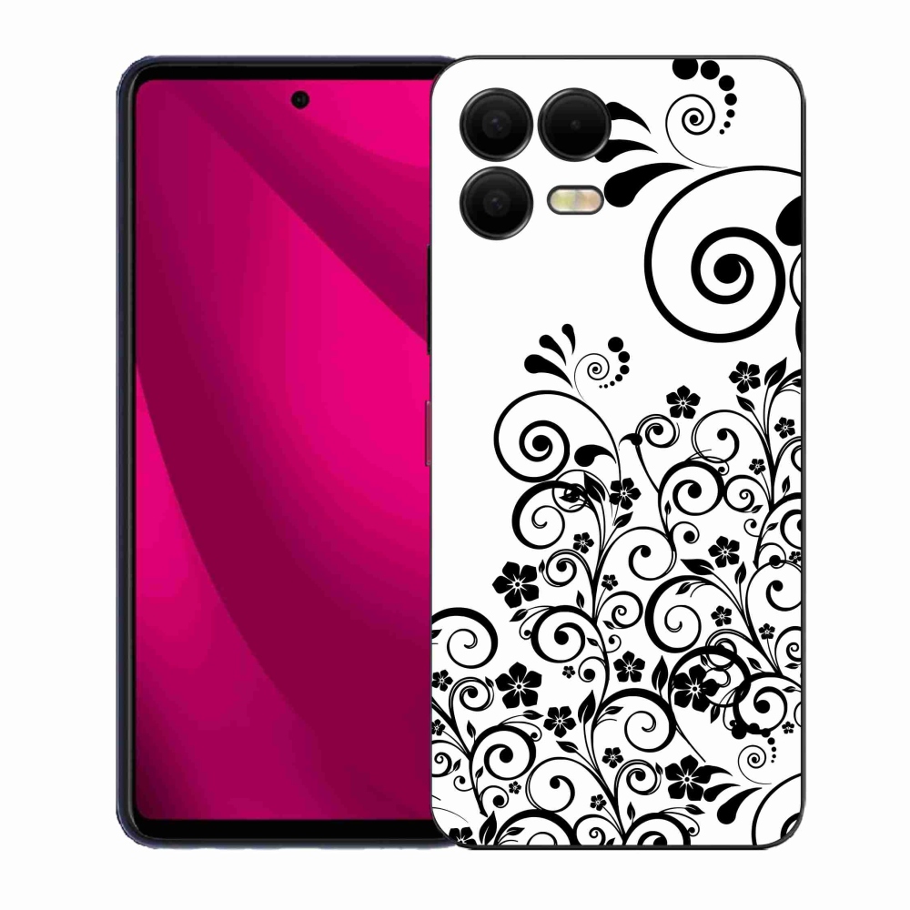 Zselés borítás mmCase a T-Mobile T Phone 3 Pro készülékhez - fekete-fehér virágminták