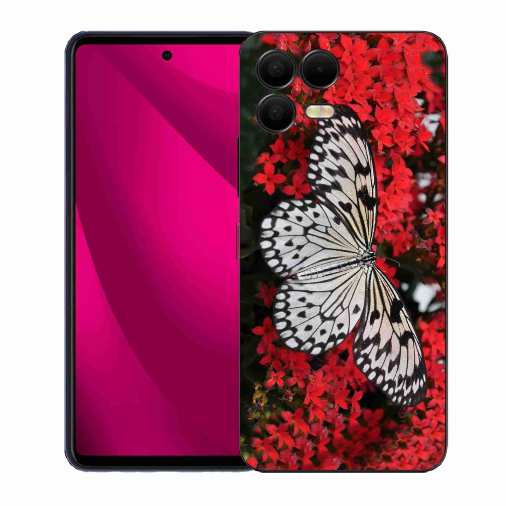 Zselés borítás mmCase a T-Mobile T Phone 3 Pro készülékhez - fekete-fehér pillangó 1