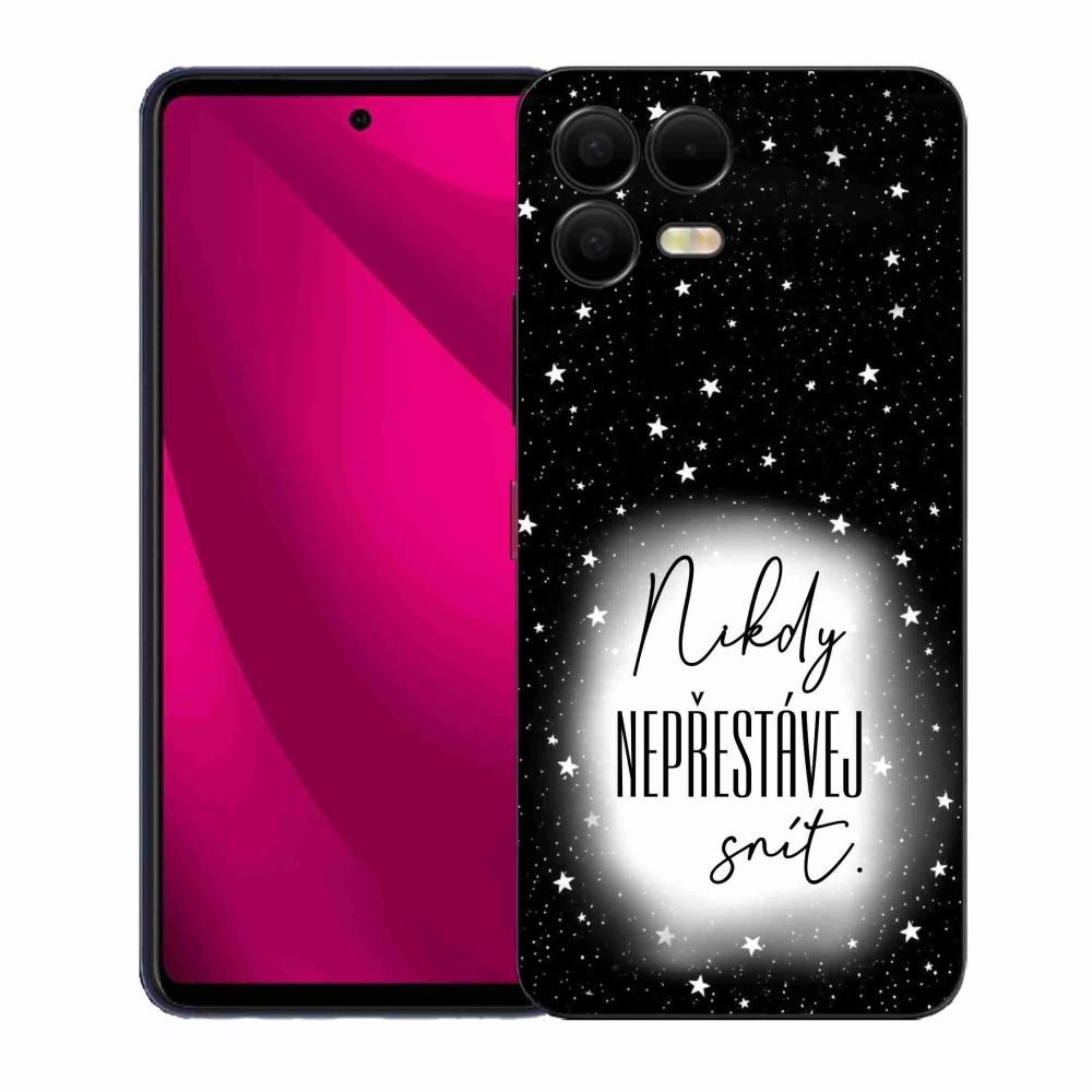 Gél borítás mmCase a T-Mobile T Phone 3 Pro készülékhez - Idézet 1 fehér és fekete háttérrel