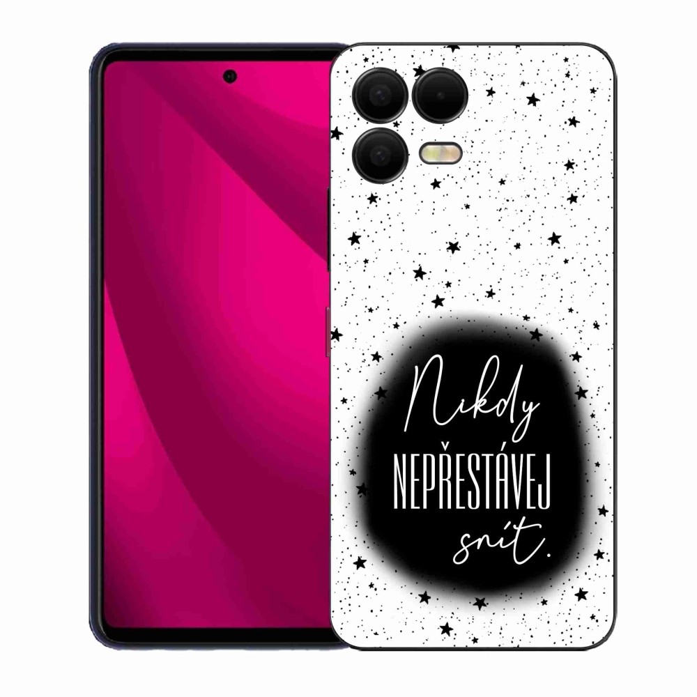 Gél borítás mmCase a T-Mobile T Phone 3 Pro készülékhez - Idézet 1 fekete-fehér háttérrel