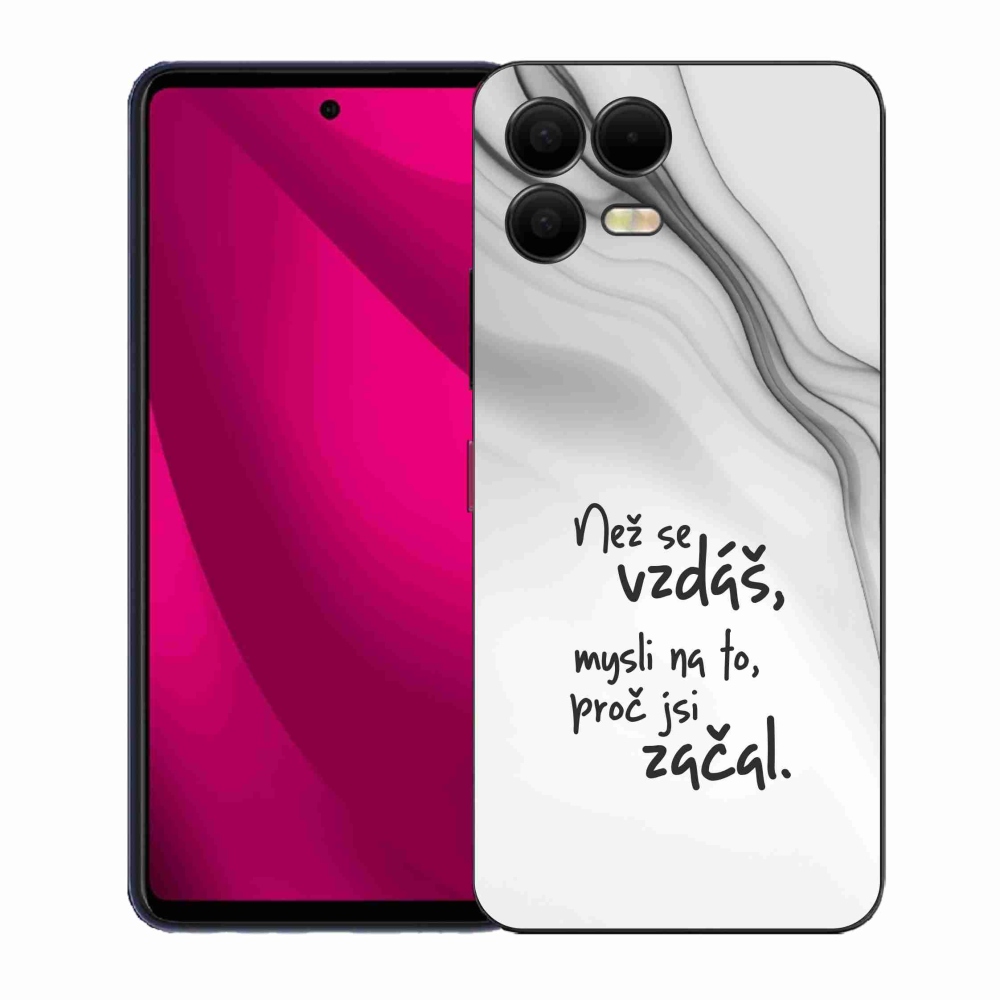 Zselés borítás mmCase a T-Mobile T Phone 3 Pro készülékhez - Idézet 2 fehér háttér