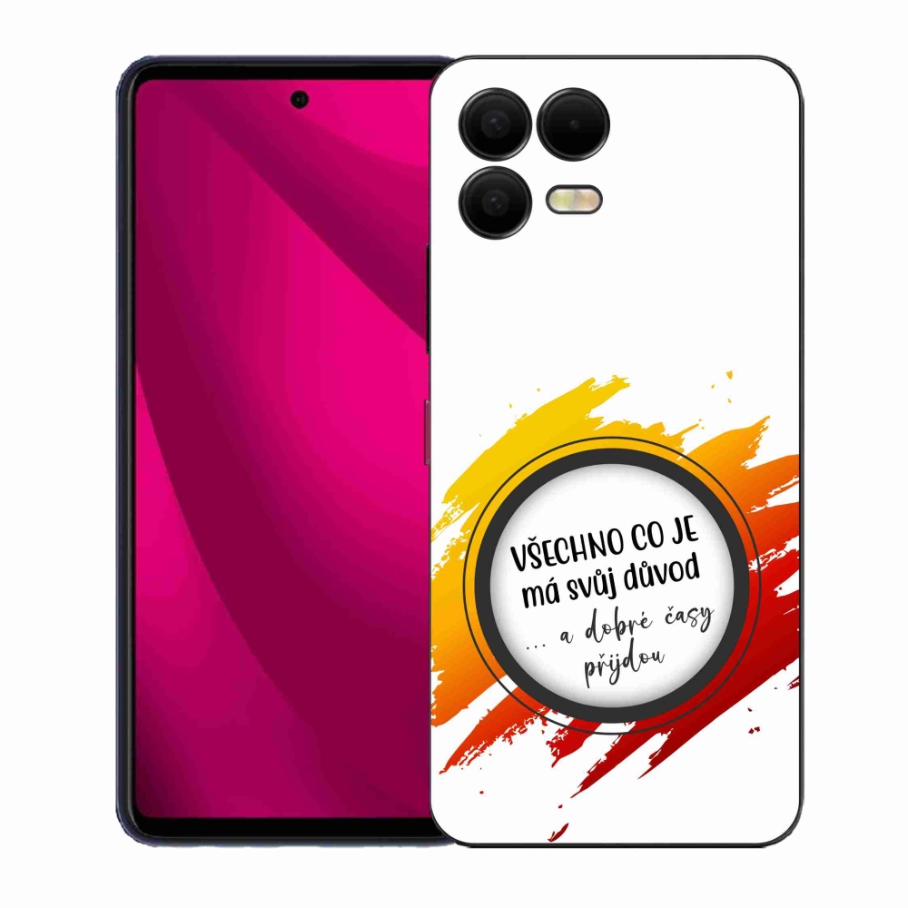 Gél borítás mmCase a T-Mobile T Phone 3 Pro készülékhez - Idézet 3 fehér háttér