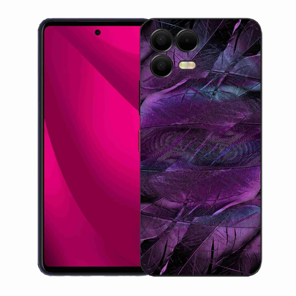 Zselés borítás mmCase a T-Mobile T Phone 3 Pro készülékhez - lila tollak