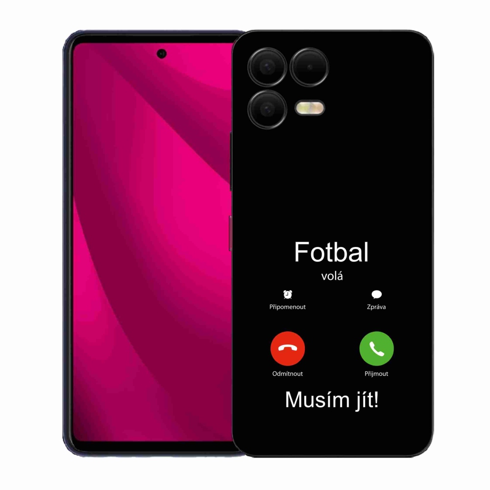Zselés borítás mmCase a T-Mobile T Phone 3 Pro telefonhoz - futballhívások fekete háttérrel