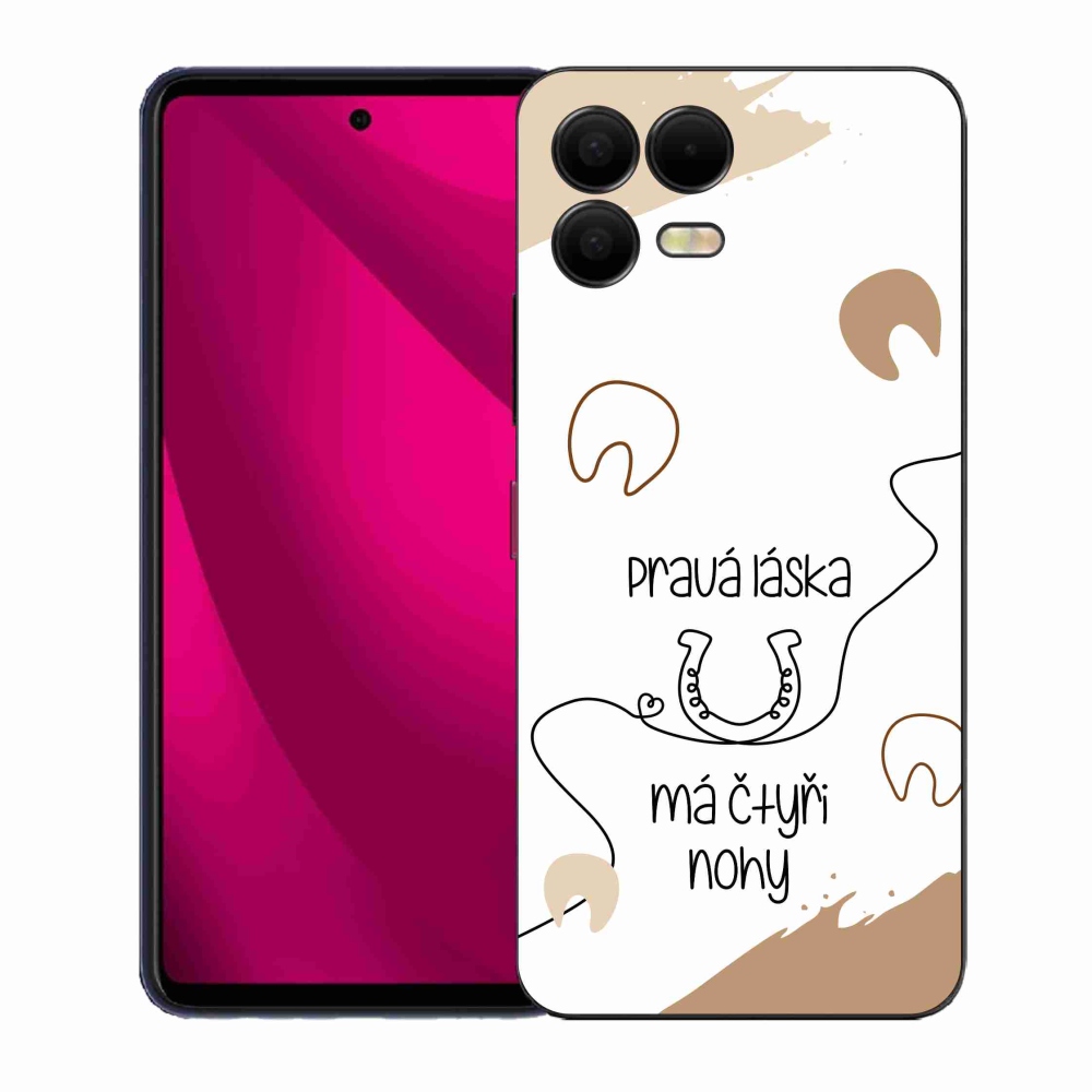 Zselés borítás mmCase a T-Mobile T Phone 3 Pro készülékhez - ló motívum fehér alapon