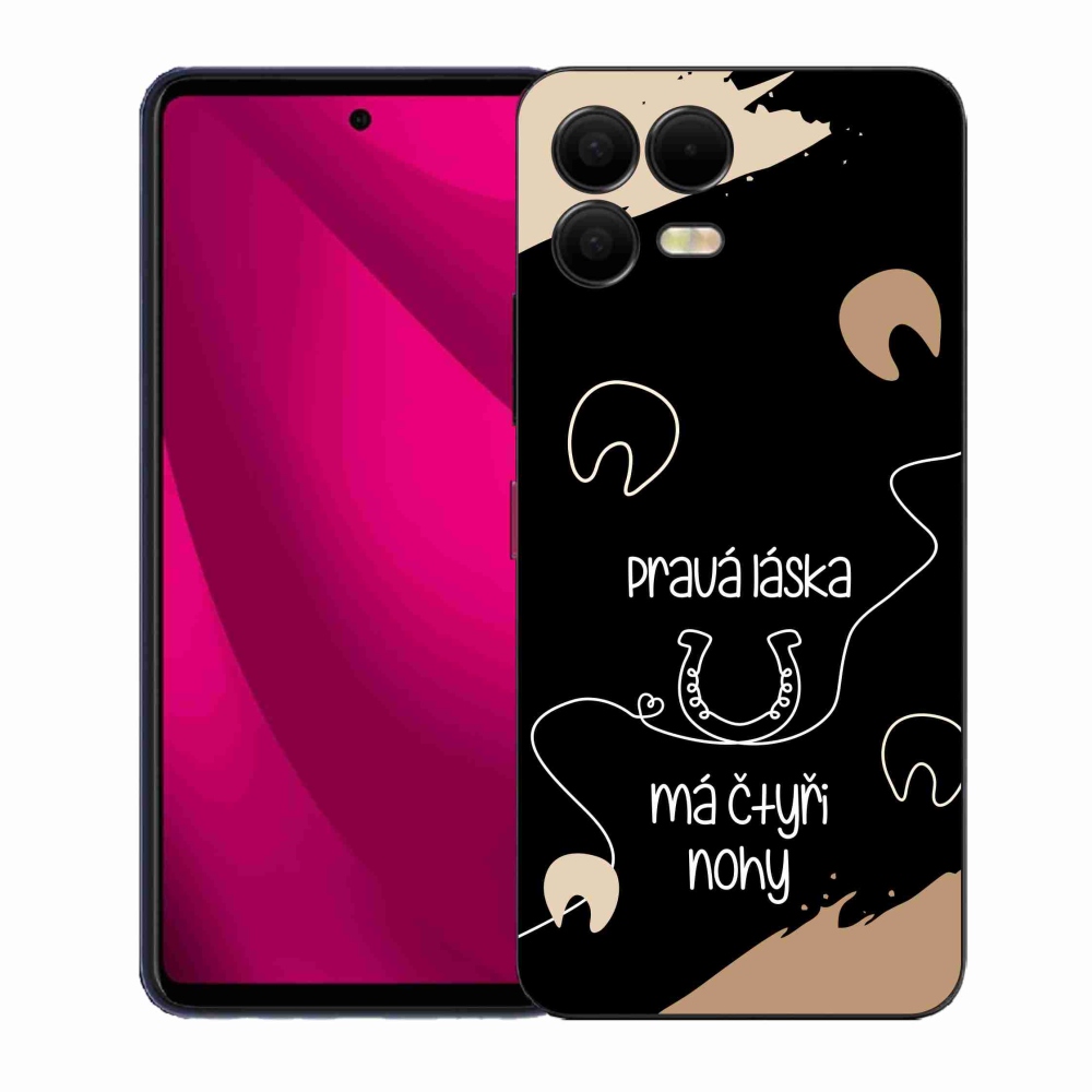 Zselés borítás mmCase a T-Mobile T Phone 3 Pro készülékhez - ló motívum fekete háttér